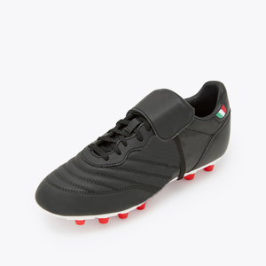Unisex Firm Ground Soccer Cleats Black Upper Red Blue Studs Flip Tongue Lace Non Slip Low Top Outdoor Training Autumn/Winter - Product Image 4