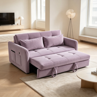 Canapé-lit convertible deux places sur mesure en velours côtelé, pliable pour salon, fabriqué en usine
