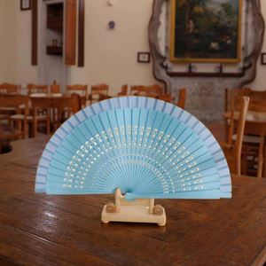 Custom <b>Large</b> Folk Art Paper Model Folding Hand <b>Fan</b> Personalized Music & Angel Theme Painted Bamboo Fabric Crafts Business Gift - Product Image 3