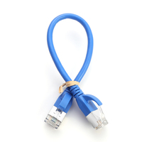 Kabel Patch Ethernet Cat6 RJ45 FTP Terlindung Tipe Bulat/Datar Buatan China, Panjang 1M 2M 5M Dapat Disesuaikan