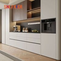 Meuble de salle à manger moderne et minimaliste en bois massif avec portes vitrées, éclairage LED, cave à vin intégrée, ensemble de mobilier de bar écologique pour la maison