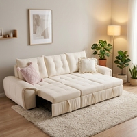 Canapé-lit pliable moderne de luxe en tissu personnalisé avec capitonnage et structure métallique pour salon ou chambre à coucher