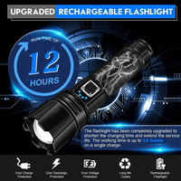 Lampe torche LED Aeternam P70 à haute luminosité, puissante, longue portée, rechargeable par USB, en alliage d'aluminium, tactique, zoomable, pour le camping