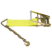 Crochet de maintien d'ancre d'extension de chaîne jaune robuste 16200lbs ceinture d'arrimage de cargaison de tension en polyester 4 "X 40'sangles à cliquet
