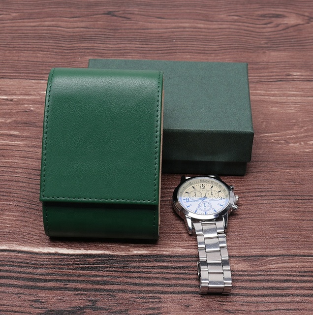 Custom Leather Travel Watch Pouch Case