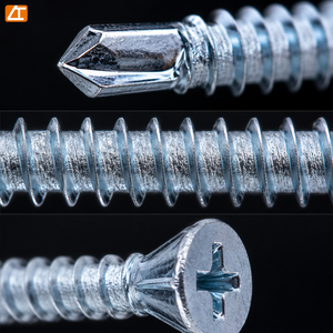 Tornillo autoperforante de cabeza avellanada acanalada, cincado azul y blanco, con punta Phillips y rosca completa DIN <span class=keywords><strong>7504P</strong></span> para chapa metálica - Product Image 2