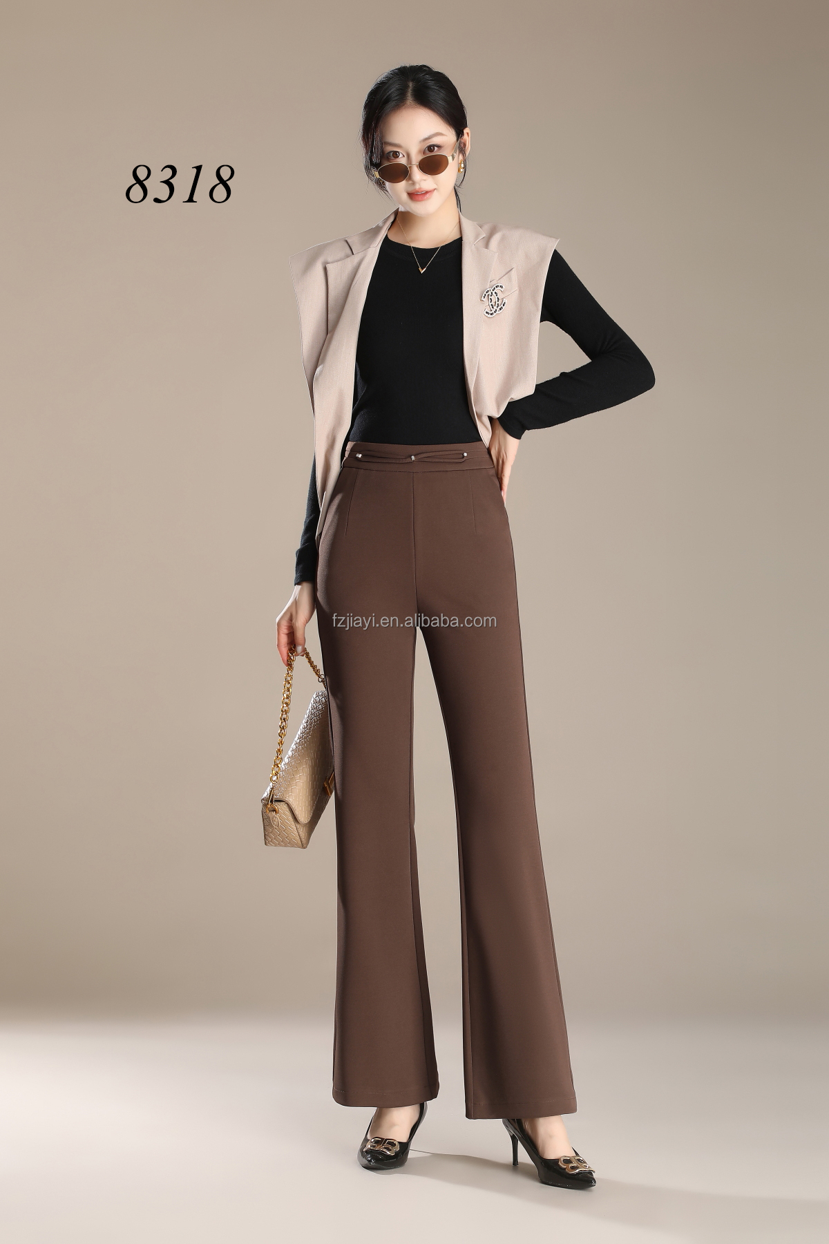 slim fit dress slacks Nydj Pull-On Flared Pants Black / Xs main image 1