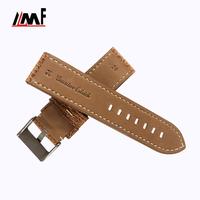 Bracelet de montre personnalisé en cuir de jambe d'autruche multicolore de 20 mm, avec boucle en acier inoxydable à dégagement rapide et cousu main