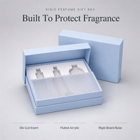 Boîte cadeau rigide personnalisée pour parfum, deux pièces (couvercle et base) avec insert découpé