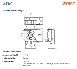 Original OSRAMs LS G6SP.02-6D5E-67-G3R3-140 630nm Super Red <b>LED</b> 8cd 22.7lm 140mA AEC-Q102 - Product Image 3