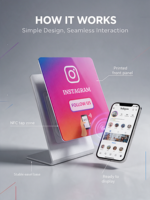 Carte RFID NFC avec support en acrylique, capteur intelligent, design personnalisable, NFC haute fréquence, pour avis Google