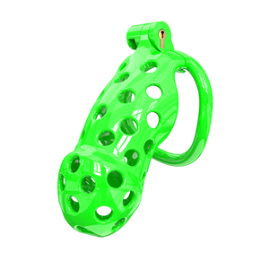 LOVE.A nouvelle couleur de cage de chasteté en ABS avec 5 anneaux, 1 conduit, 2 clés métalliques et 4 clés en plastique. Vente en gros. - Product Image 3