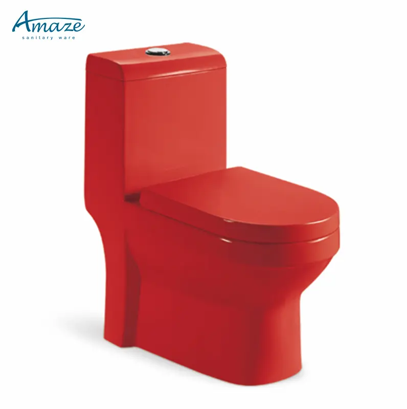 Nuovo design a doppio foro jet flush wc rosso di colore di un pezzo toletta