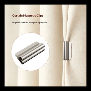 Attaches magnétiques pour <span class=keywords><strong>rideaux</strong></span>, attaches métalliques antirouille pour draperies, supports de <span class=keywords><strong>rideaux</strong></span> faciles à installer - Product Image 6