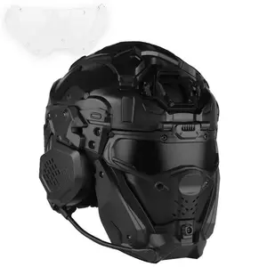 MUCHAN Voll gesichts helm für einfarbige Kampf helm version mit integriertem Kommunikations-Headset