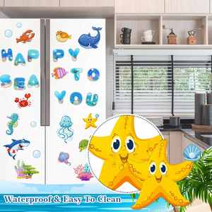 Imanes de Refrigerador con Diseño de Animales Marinos, Decoraciones para Puertas, Adhesivos Magnéticos para Refrigerador con Temática Oceánica de Verano, Imanes de Peces y Corales para el Hogar - Product Image 5