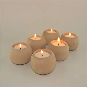 Votives 및 Tea Lights 양초 세트 용 나무 캔들 홀더