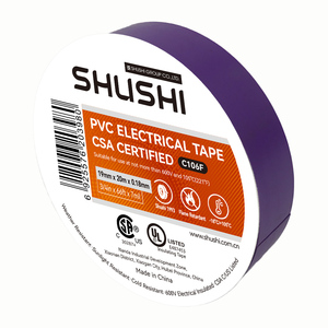 <span class=keywords><strong>Cinta</strong></span> Aislante <span class=keywords><strong>de</strong></span> PVC <span class=keywords><strong>Morada</strong></span> SHUSHI, 19mm x 20m - Product Image 1