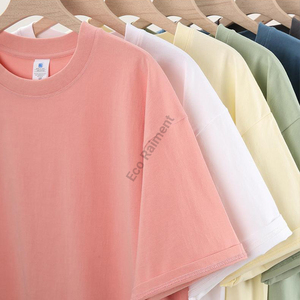 Camiseta de algodón 100% personalizada de 220gsm de punto ecológica antiarrugas con hombros caídos pesados para hombres - Product Image 3