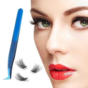 Pince à épiler pour extensions de cils Pinky Leem avec logo personnalisé, en acier inoxydable plaqué, avec paillettes et diamants, à 90 degrés - Product Image 1