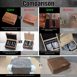 Set Hadiah Batu Whiskey 10oz Set Gelas Batu Whiskey untuk Bourbon Cocktail Brandy Wine dengan Kotak Kayu Premium - Product Image 5