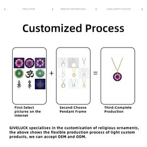 गिवेलक सरस्वती देवी ज्ञान संगीत कला ज्ञान शिक्षण पेलेंट हार स्टेनलेस स्टील धार्मिक आकर्षण गहने पार्टी - Product Image 2