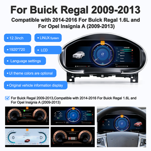 Tableau de bord LCD Navihua, compteur de vitesse intelligent, cluster intelligent, Carplay, cockpit virtuel, odomètre numérique pour Buick Regal 2009-2013 - Product Image 2
