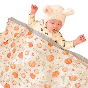 Conceptions personnalisées Mousseline légère à impression numérique Double gaze Tissu Mousseline <span class=keywords><strong>de</strong></span> coton Couverture d'emmaillotage pour bébé Automne - Product Image 4