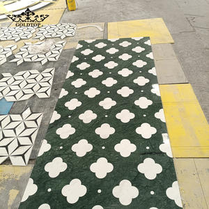 GOLDTOP Luxe – Design Géométrique Premium en Marbre Verde Alpi Bianco Calcite avec Incrustations – Idéal pour Cuisine, Villa, et Espaces Intérieurs - Product Image 1