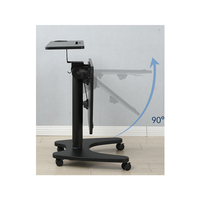 Bureau à domicile pneumatique réglable en hauteur Bureau à double couche pliable pour ordinateur portable Bureau debout mobile sur le lit Table élévatrice à gaz mobile