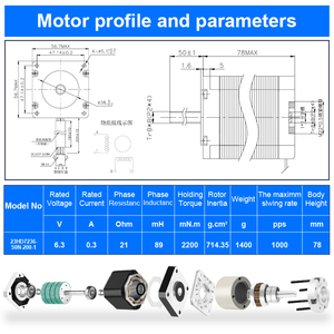 Motor paso a paso RB MENA 23 Nema 23 de alto torque Leadshine de bucle cerrado Nema17 6.3v 12v 2.2Nm - Product Image 4