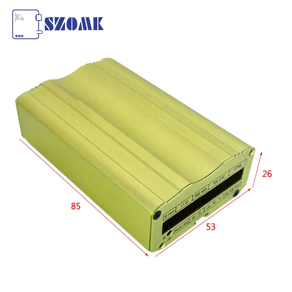 din rail box aluminum enclosure with rail slot for electronic instrument