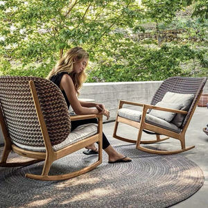 Mobilier d'extérieur personnalisé de haute qualité Chaise longue d'extérieur en teck Chaise berçante Chaise longue de patio - Product Image 5