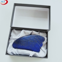 HZ bricolage outils de Massage Gua Sha grattage outil de Massage naturel bleu Lapis Lazuli Guasha conseil outil de grattoir traditionnel