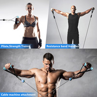 Blue Premium Home Gym Fitness Grip Cable Machine Attachements Poignées d'exercice ergonomiques avec sangles de haute qualité