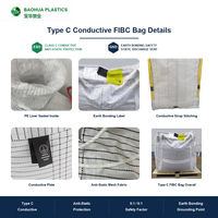 Sac FIBC Type C Mise à la terre Marquage UN Big Bag Sac de 1500kg 2000kg UN1309 en Aluminium pour Poudre Métallique Inflammable Usage Intensif
