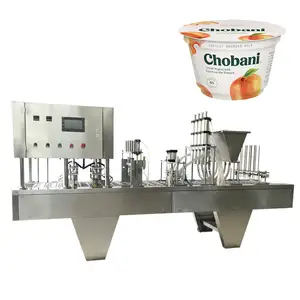 Прямые продажи с завода, автоматическая линейная машина для наполнения и запечатывания стаканчиков йогурта