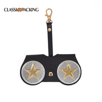 Boîtes d'emballage de lunettes portables avec pince à lunettes de soleil anti-pression housse de protection pendentif Expression lunettes de soleil pochette sac