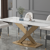 Mesa de Comedor y Sillas OKAY Light Luxury SLATE, Estilo Italiano Moderno Minimalista, Mesa de Comedor de Piedra Sinterizada