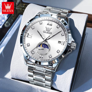   Reloj de Cuarzo con Logotipo Personalizado 2956 para Hombre, Diseño OEM, Acero Inoxidable, Resistente al Agua, Fase Lunar, Diamantes, Cronógrafo, Deportivo y Elegante - Product Image 1