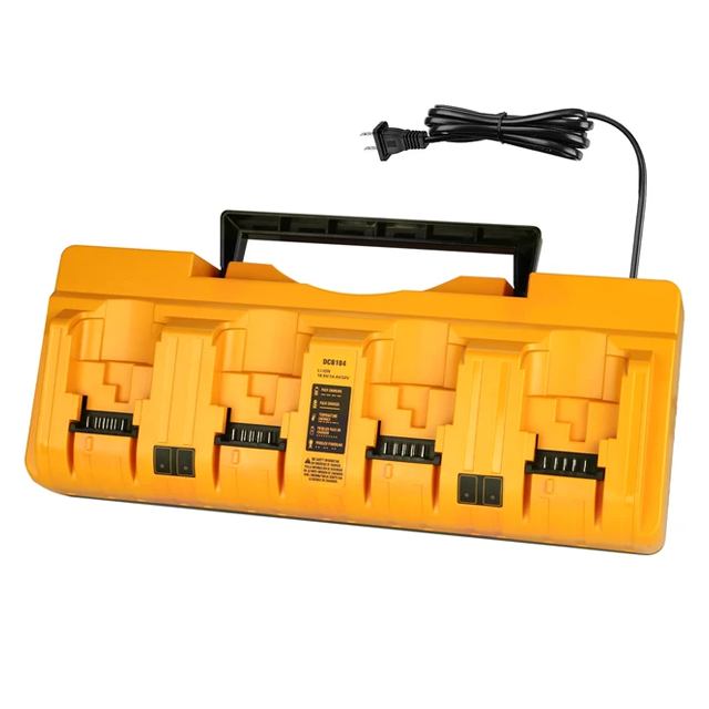 Replacement Power Tool Battery Charger for 12V 14V 20V Max 12A 4-port Li-ion Fast Charger DCB104 for Dewats 20V Lithium Battery