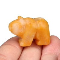 Figurine d'ours en cristal multi-matériaux 25MM, ours polaire sculpté à la main, statue d'animal en pierre précieuse naturelle, collection de cristaux Reiki, cadeau