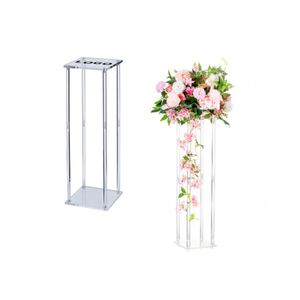 Promotion 2024 : Centre de table rectangulaire en acrylique transparent pour fleurs, support pour fleurs pour mariage - Product Image 1