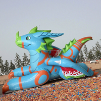 Vente chaude Jouet gonflable en PVC bleu de haute qualité Sexy Dragon couché pour l'équitation