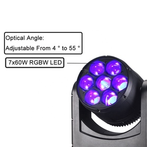 FEIYUEYUE Projecteur mobile extérieur étanche IP65 7x60W RGBW Bee Eye Wash Light avec contrôle DMX512, angle <span class=keywords><strong>de</strong></span> faisceau 4-55°, couleur 2500K-10000K - Product Image 3