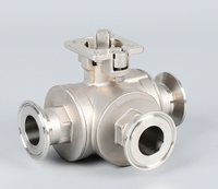 Vanne à bille à trois voies à plateforme haute en acier inoxydable SS304 de 1/4\", 3/8\", 1/2\", 3/4\", 1\", 2\", type T/L, filetage femelle DN8/DN10/DN15/DN20/DN25