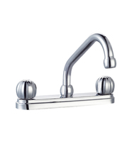 Mélangeur de robinet de cuisine à col de cygne, robinet de cuisine à retrait d'eau chaude et froide d'évier robinets thermostatiques modernes en laiton à double poignée