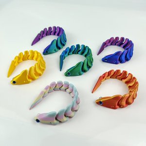 Figurina di anguilla arcobaleno stampata in 3D, giocattolo in plastica, modello animale da collezione, regalo decorativo per bambini e adulti - Product Image 2