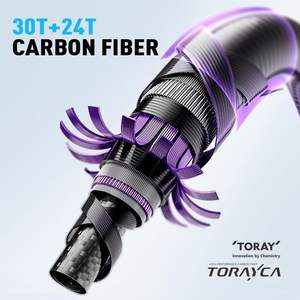 2 조각 바닷물 낚싯대 중형 빠른 액션 1.8m 2.5kg 탄소 섬유 회전 분할 후방 높은 EVA 핸들 낚시 - Product Image 2