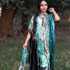 2024 più popolare stampa Burka aperta davanti Abaya donna abito musulmano Abaya donna Muslim Dress cappotto da donna - Product Image 4